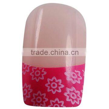 Fake nails with flower printing