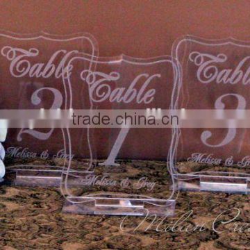 Custom Design Acrylic Engraved Wedding Reception Table Numbers 1-99                        
                                                Quality Choice