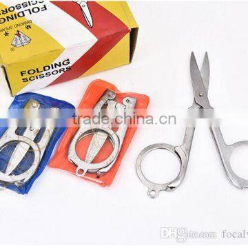 Diamond Spear Hot Sale Home Portable Folding Scissors Mini Folding Foldable Scissors Travel Scissor Color Silver