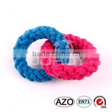 fashion dual ring shape cotton pet dog chew