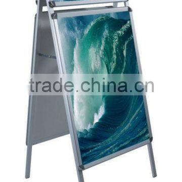 double side standard size aluminum alloy poster stand aboard with forehead