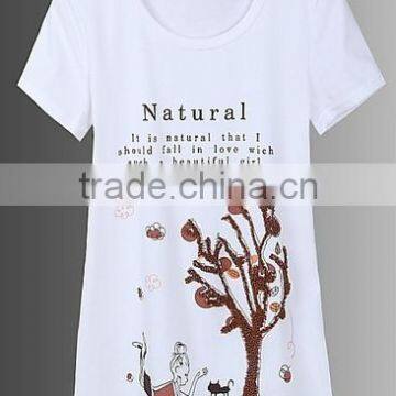 Factory price custom ladies slim fit t shirt design