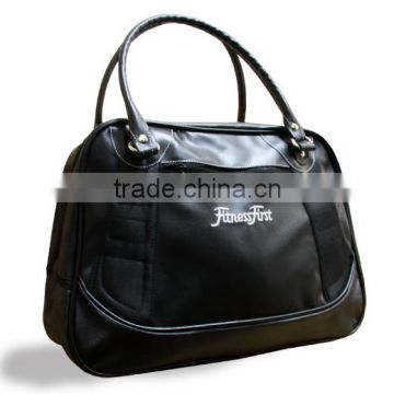 Black Pu leather Fitness bag