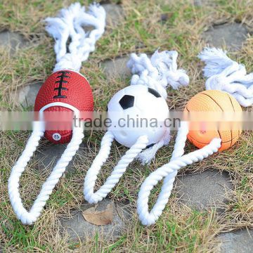 2014 Hot Squeaky Rope Toys Ball for Pet Dog