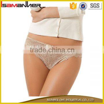 Pure grey cotton lace ladies panty cheap sexy girls thong underwear                        
                                                                                Supplier's Choice