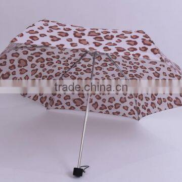 2015 leopard and high quality Super light 3 folding umbrella