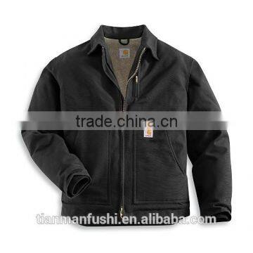 2015 Quality Durable Black Jacket Workwear Pure Cotton Customed Hardwearing Working Jacket