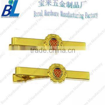 Popular metal cool tie clips with enameled zinc alloy patch