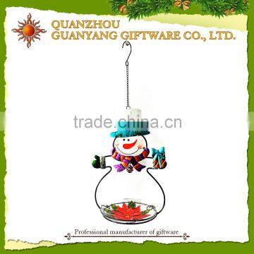 Lovely Snowman Metal Bird Feeder Parts for Christmas Decoration