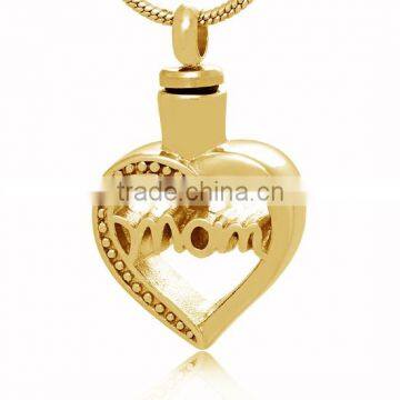 Stainless Steel Rose Gold Ash Pet Urn Hollowing Mom Always in My Heart Lovely Pendant Best Gifts