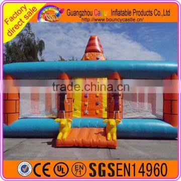 Best selling inflatable climbing wall with bouncy house for kids and adults