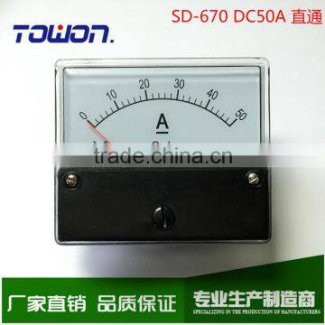 analog panel meter SD-670 DC50A amp meter direct read with internal shunt