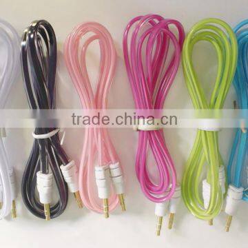 DC3.5 dual color transparent AUX cable /6 colors