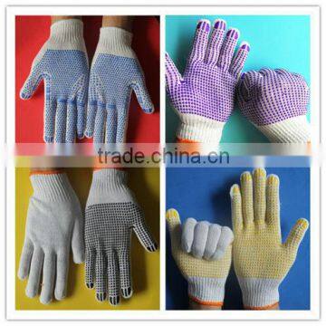 50-75g 10gauge computer machine PVC Dotted gloves for construction use