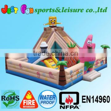 Cheap inflatable fun city for sale,spongebob inflatable fun city for kids