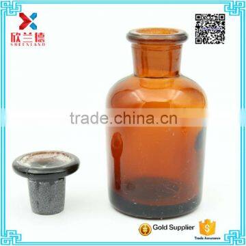 wholesale 60ml narrow mouth amber reagent round glass bottle