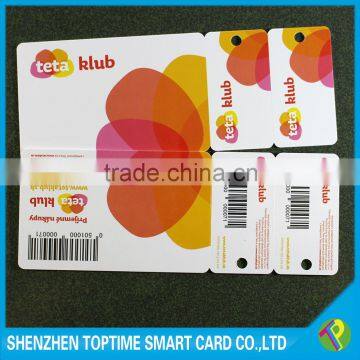 117X54mm Break off PVC barcode key tag plastic card                        
                                                Quality Choice