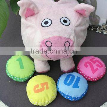 Cute Animal Shaped Plush Money Box for Children/plush Money Box/stuffed Pig Money Box,/plush Animal Coin Bank, Education Toy photo-3