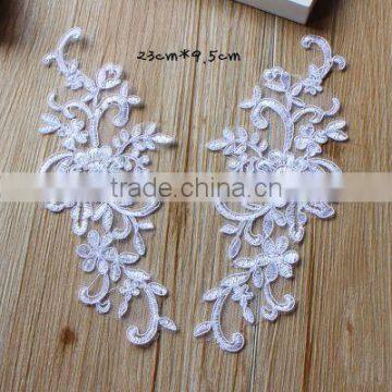High Quaility Lace Embroidery Applique Embellishment,Crochet Flower Wedding Applique