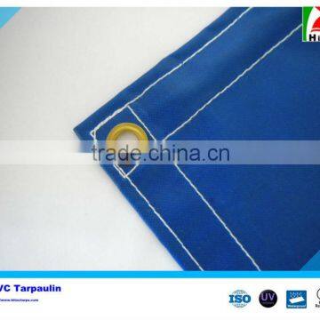 Tear Resistant Waterproof Blue PVC Tarpaulin With Metal Eyelets