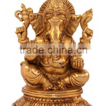 Ganesha Sitting on Round Base 8"