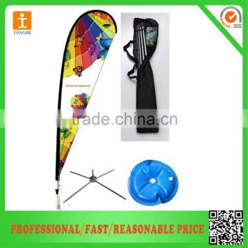 2016 hot sell double sides printed cheap knife shape advertising feather flag