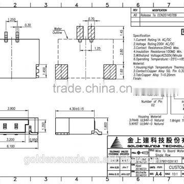 1.25mm Pitch SMT PCB Wire to Board 2 Pin Connector