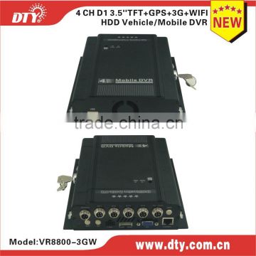 2015 DTY Factory direct 4 channel MDVR with GPS 3G supporting PC and android ios ,VR8800-3GW