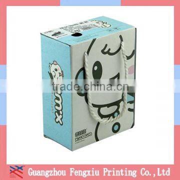 Cheap Custom Made Corrugated Paper Baby Shoe Box with Handle