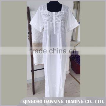 High Quality White Cotton Sleepwear Nightgown