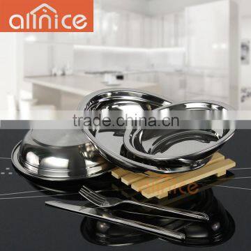 Good quality metal stainless steel lunch plate/round dinner plate/ salad plate set