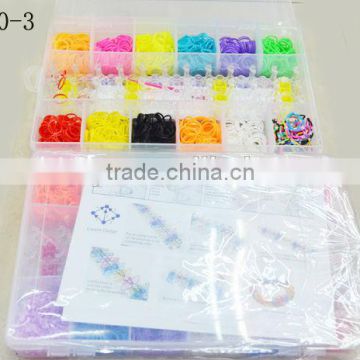 High Quality Rain Bow Loom Rubber Bands Silicone Thin Rubber Bands Boxes