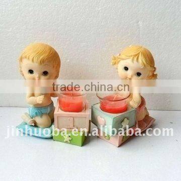 polyresin handmade baby candle holder