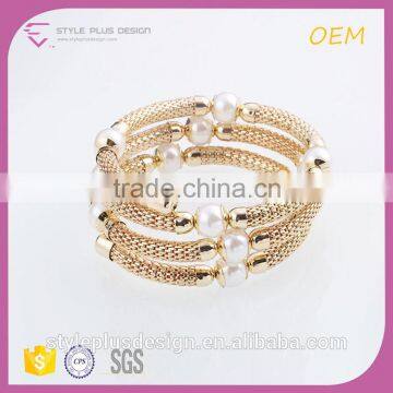 G96277I02 2016 New Gold Shiny Pearl Intelligent Bracelet Designs