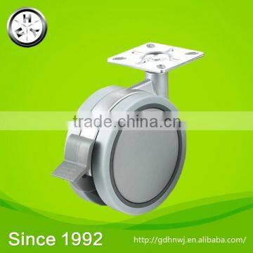 Over 20 years experience PA+PP+ZINC ALLOY grey furniture caster with swivel top plate