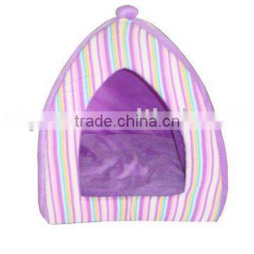 pink strip tent bed dog cushion DD58