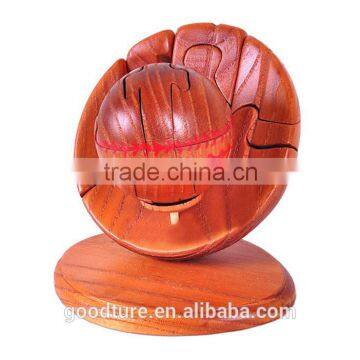 Baseball Wooden 3D Puzzle Brain Teaser Jigsaw Puzzle Game