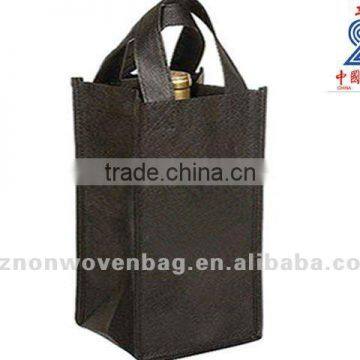 80g non woven silk-screen printed wine bottle handbag