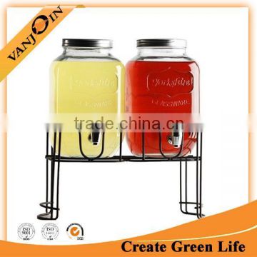 Clear Large Glass Beverage Dispenser