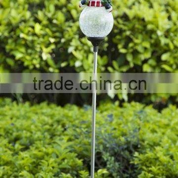 Garden decoration resin snowman solar light