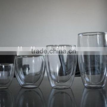 2015 hot sale double layer beer glass with water