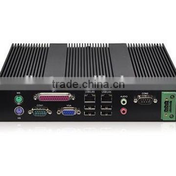 Fanless Intel Atom 1.6GHz CPU,2*RJ45, 6 * RS232, 6*USB,PCI, PCIe expans mini box pc