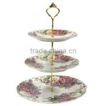 Ceramic display cake plate stand for wedding cake plate