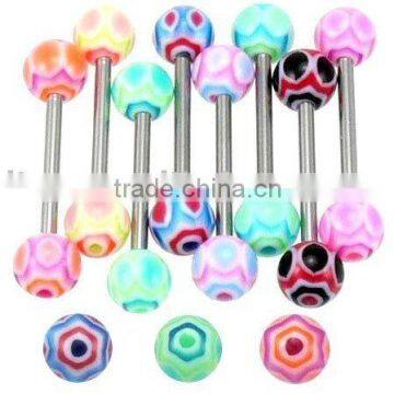 Body Piercing Jewelry->UV Acrylic Tongue Ring