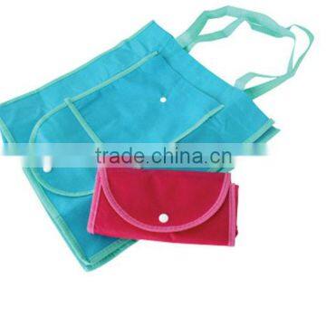 Non woven foldable shopping bag with plastic button