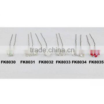 glitter rhinestone crystal flower metal hair sticks for sale