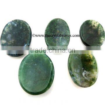 Moss Agate Worry Stones