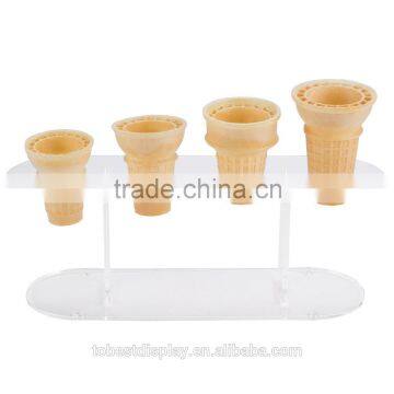 fine craft clear 4 slots acrylic ice cream cone holder manufacturer