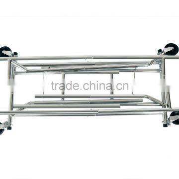 Adjustable Double Rail Rolling Garment Rack Clothing Rack Drying Rack Hanging Rack, Chrome Finish photo-4