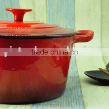 23cm Red Enamel Cast Iron Casserole/Pot photo-2